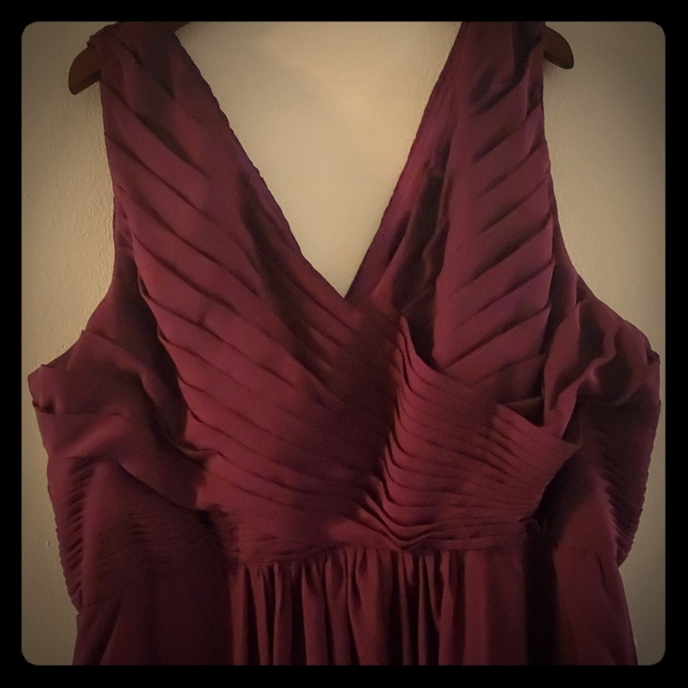 Full length eggplant formal dress